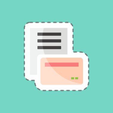 Çıkartma hattı Pay 'i karttan kesti. Eğitim sembolü için uygun. Basit dizayn edilebilir. tasarım şablonu. Basit gösterim