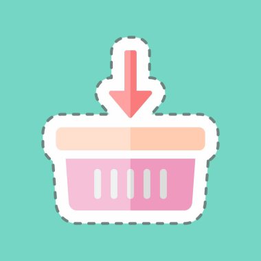 Çıkartma çizgisi kesimi. Sepete ekle. Eğitim sembolü için uygun. Basit dizayn edilebilir. tasarım şablonu. Basit gösterim