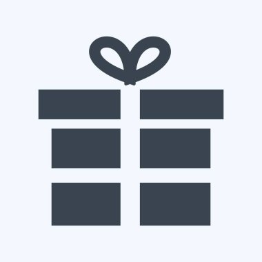 Simge Özel Hediye. Eğitim sembolü için uygun. Kabartma tarzı. Basit dizayn edilebilir. tasarım şablonu. Basit gösterim