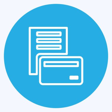 Kartla İkon Ödeme. Eğitim sembolü için uygun. Mavi gözlü. Basit dizayn edilebilir. tasarım şablonu. Basit gösterim