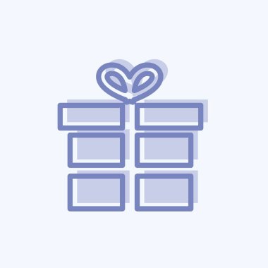 Simge Özel Hediye. Eğitim sembolü için uygun. İki ton stili. Basit dizayn edilebilir. tasarım şablonu. Basit gösterim