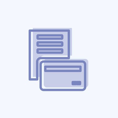 Kartla İkon Ödeme. Eğitim sembolü için uygun. İki ton stili. Basit dizayn edilebilir. tasarım şablonu. Basit gösterim