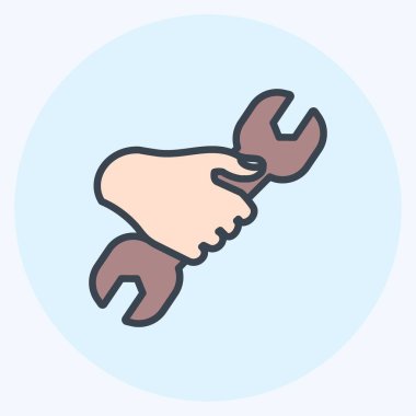 Simge Tutma Anahtarı. El Eylemleri sembolü için uygun. renk arkadaşı stili. Basit dizayn edilebilir. tasarım şablonu. Basit gösterim