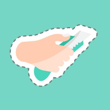 Çıkartma hattı, kağıt kesiciyi kesmiş. El Eylemleri sembolü için uygun. Basit dizayn edilebilir. tasarım şablonu. Basit gösterim