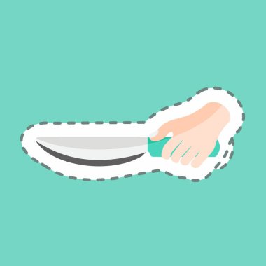 Çıkartma çizgisi, Bıçak Tutma 'yı kesti. El Eylemleri sembolü için uygun. Basit dizayn edilebilir. tasarım şablonu. Basit gösterim