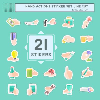 El Eylemleri Çıkartma hattı kesildi. Eğitim sembolü için uygun. Basit dizayn edilebilir. tasarım şablonu. Basit gösterim