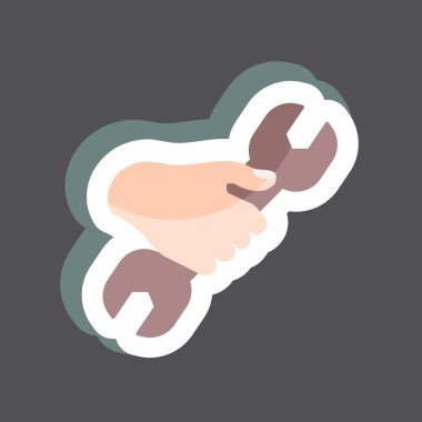 Etiket Tutucu Anahtarı. El Eylemleri sembolü için uygun. Basit dizayn edilebilir. tasarım şablonu. Basit gösterim