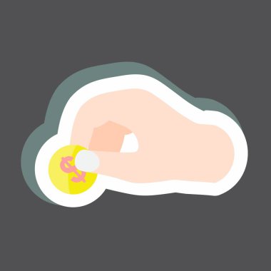 Etiket Tutma Parası. El Eylemleri sembolü için uygun. Basit dizayn edilebilir. tasarım şablonu. Basit gösterim