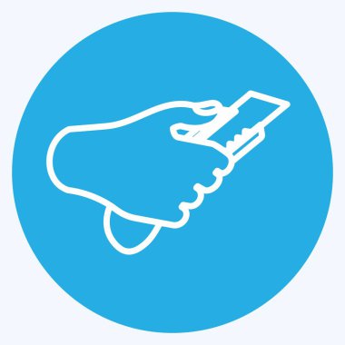 Simge Tutucu Kâğıt Kesicisi. El Eylemleri sembolü için uygun. Mavi gözlü. Basit dizayn edilebilir. tasarım şablonu. Basit gösterim