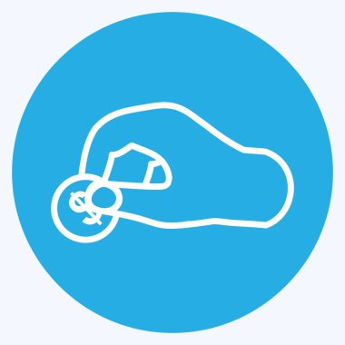 Simge Tutma Parası. El Eylemleri sembolü için uygun. Mavi gözlü. Basit dizayn edilebilir. tasarım şablonu. Basit gösterim