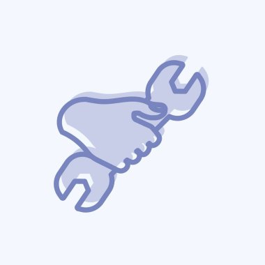 Simge Tutma Anahtarı. El Eylemleri sembolü için uygun. İki ton stili. Basit dizayn edilebilir. tasarım şablonu. Basit gösterim