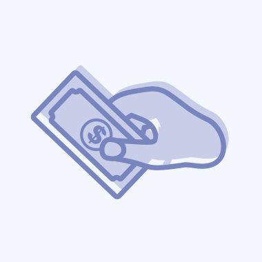 Simge Tutma Parası. El Eylemleri sembolü için uygun. İki ton stili. Basit dizayn edilebilir. tasarım şablonu. Basit gösterim