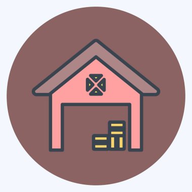 Simge Deposu. Bahçe sembolü için uygun. renk arkadaşı stili. Basit dizayn edilebilir. tasarım şablonu. Basit gösterim