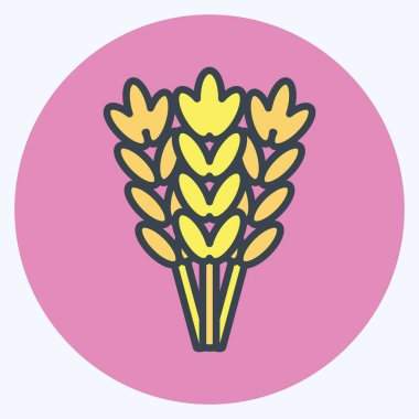 Simge buğdayı. Bahçe sembolü için uygun. renk arkadaşı stili. Basit dizayn edilebilir. tasarım şablonu. Basit gösterim