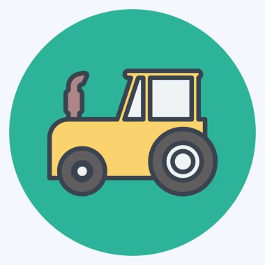 Simge traktörü. Bahçe sembolü için uygun. renk arkadaşı stili. Basit dizayn edilebilir. tasarım şablonu. Basit gösterim