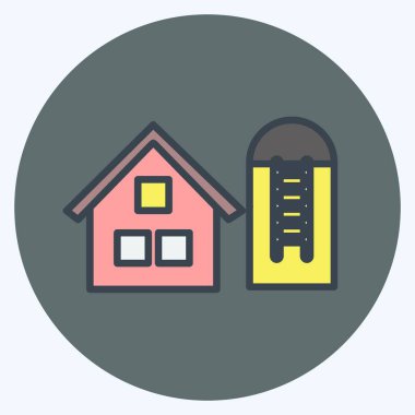 Simge Silosu. Bahçe sembolü için uygun. renk arkadaşı stili. Basit dizayn edilebilir. tasarım şablonu. Basit gösterim