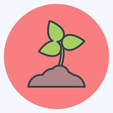 Simge yerleştirme. Bahçe sembolü için uygun. renk arkadaşı stili. Basit dizayn edilebilir. tasarım şablonu. Basit gösterim