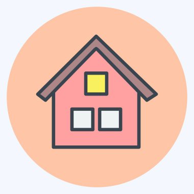 Icon Bahçe Evi. Bahçe sembolü için uygun. renk arkadaşı stili. Basit dizayn edilebilir. tasarım şablonu. Basit gösterim