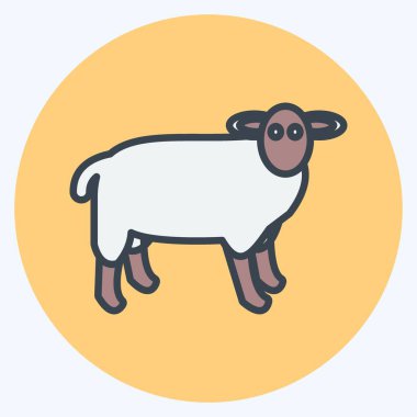 Simge Çiftliği Hayvanı. Bahçe sembolü için uygun. renk arkadaşı stili. Basit dizayn edilebilir. tasarım şablonu. Basit gösterim