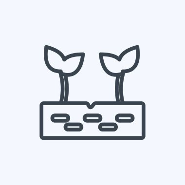 İkon filizleri. Bahçe sembolü için uygun. Sıra tarzı. Basit dizayn edilebilir. tasarım şablonu. Basit gösterim