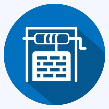 Icon Su Kuyusu. Bahçe sembolü için uygun. Uzun gölge tarzı. Basit dizayn edilebilir. tasarım şablonu. Basit gösterim