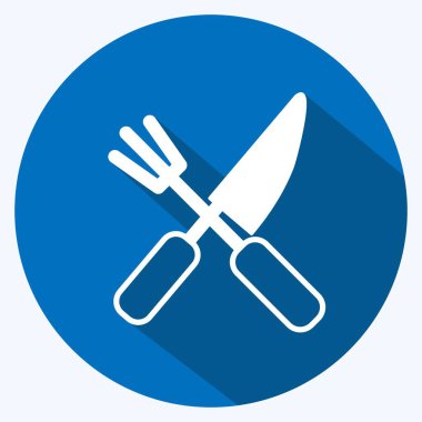 Simge Keskinliği Araçları. Bahçe sembolü için uygun. Uzun gölge tarzı. Basit dizayn edilebilir. tasarım şablonu. Basit gösterim