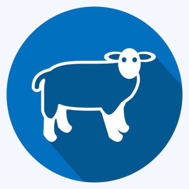 Simge Çiftliği Hayvanı. Bahçe sembolü için uygun. Uzun gölge tarzı. Basit dizayn edilebilir. tasarım şablonu. Basit gösterim