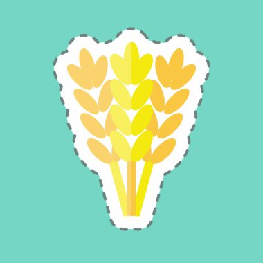 Çıkartma çizgisi buğdayı kesti. Bahçe sembolü için uygun. Basit dizayn edilebilir. tasarım şablonu. Basit gösterim