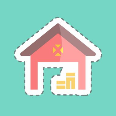 Çıkartma hattı Depo 'yu kesti. Bahçe sembolü için uygun. Basit dizayn edilebilir. tasarım şablonu. Basit gösterim