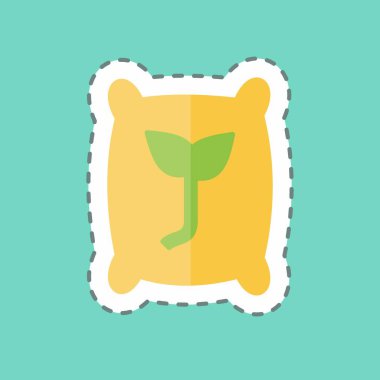 Çıkartma çizgisi Tohumları kesti. Bahçe sembolü için uygun. Basit dizayn edilebilir. tasarım şablonu. Basit gösterim