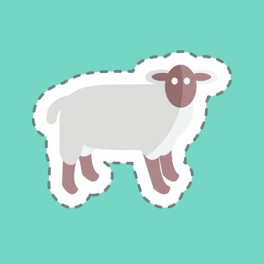 Çıkartma hattı Çiftlik Hayvanları 'nı kesti. Bahçe sembolü için uygun. Basit dizayn edilebilir. tasarım şablonu. Basit gösterim