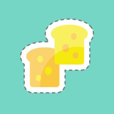 Çıkartma çizgisi ekmekleri kesti. Bahçe sembolü için uygun. Basit dizayn edilebilir. tasarım şablonu. Basit gösterim