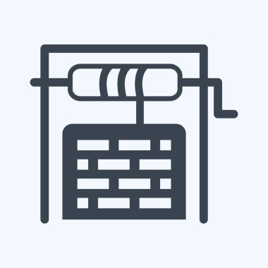 Icon Su Kuyusu. Bahçe sembolü için uygun. Kabartma tarzı. Basit dizayn edilebilir. tasarım şablonu. Basit gösterim