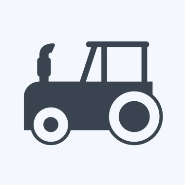 Simge traktörü. Bahçe sembolü için uygun. Kabartma tarzı. Basit dizayn edilebilir. tasarım şablonu. Basit gösterim