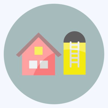 Simge Silosu. Bahçe sembolü için uygun. Düz stil. Basit dizayn edilebilir. tasarım şablonu. Basit gösterim