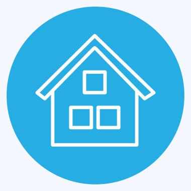 Icon Bahçe Evi. Bahçe sembolü için uygun. Mavi gözlü. Basit dizayn edilebilir. tasarım şablonu. Basit gösterim