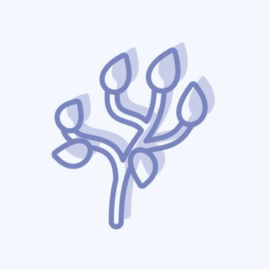 Simge ağacı. Bahçe sembolü için uygun. İki ton stili. Basit dizayn edilebilir. tasarım şablonu. Basit gösterim