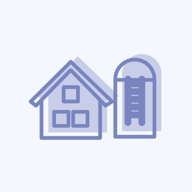 Simge Silosu. Bahçe sembolü için uygun. İki ton stili. Basit dizayn edilebilir. tasarım şablonu. Basit gösterim