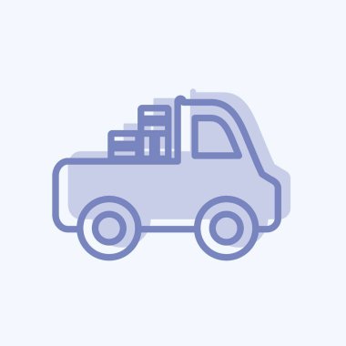 Simge Kamyonet 'i. Bahçe sembolü için uygun. İki ton stili. Basit dizayn edilebilir. tasarım şablonu. Basit gösterim