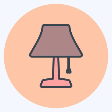 Simge Masası Lambası. Ev sembolü için uygun. renk arkadaşı stili. Basit dizayn edilebilir. tasarım şablonu. Basit gösterim