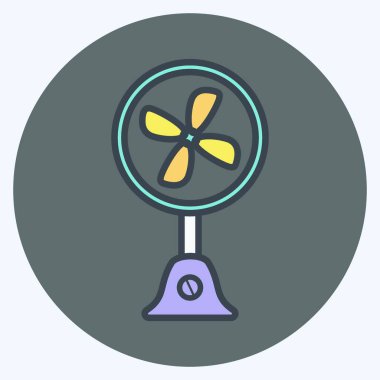 Simge Masası Hayranı. Ev sembolü için uygun. renk arkadaşı stili. Basit dizayn edilebilir. tasarım şablonu. Basit gösterim