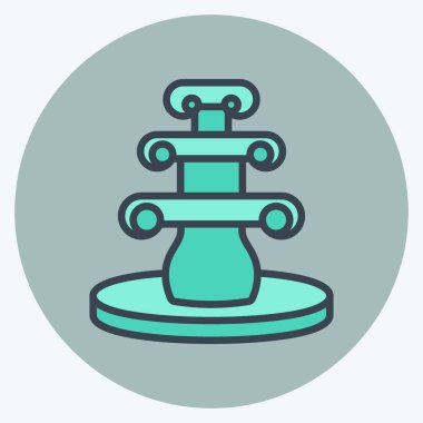 Simge Çeşmesi. Ev sembolü için uygun. renk arkadaşı stili. Basit dizayn edilebilir. tasarım şablonu. Basit gösterim