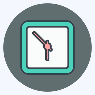 Simge Saati. Ev sembolü için uygun. renk arkadaşı stili. Basit dizayn edilebilir. tasarım şablonu. Basit gösterim