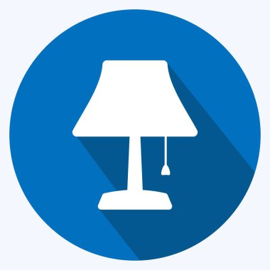 Simge Masası Lambası. Ev sembolü için uygun. Uzun gölge tarzı. Basit dizayn edilebilir. tasarım şablonu. Basit gösterim