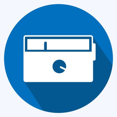 Simge Radyo Seti. Ev sembolü için uygun. Uzun gölge tarzı. Basit dizayn edilebilir. tasarım şablonu. Basit gösterim