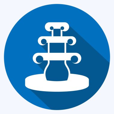 Simge Çeşmesi. Ev sembolü için uygun. Uzun gölge tarzı. Basit dizayn edilebilir. tasarım şablonu. Basit gösterim