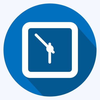 Simge Saati. Ev sembolü için uygun. Uzun gölge tarzı. Basit dizayn edilebilir. tasarım şablonu. Basit gösterim