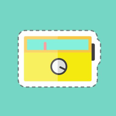 Çıkartma hattı Radio Set 'i kesti. Ev sembolü için uygun. Basit dizayn edilebilir. tasarım şablonu. Basit gösterim