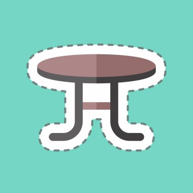 Etiket hattı Kahve Masası 'nı kesti. Ev sembolü için uygun. Basit dizayn edilebilir. tasarım şablonu. Basit gösterim