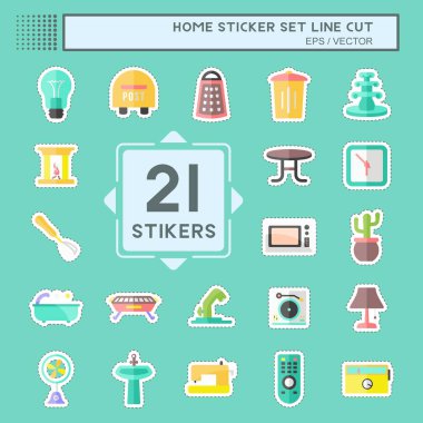 Ev Yapıştırması hattı kesildi. Eğitim sembolü için uygun. Basit dizayn edilebilir. tasarım şablonu. Basit gösterim